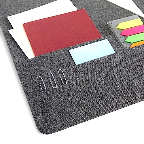Paper Junkie Binder Organizer - 10 x 12.5 in, Gray Polyester - Resume Portfolio Folder - Zipper Binder Business Card Pockets