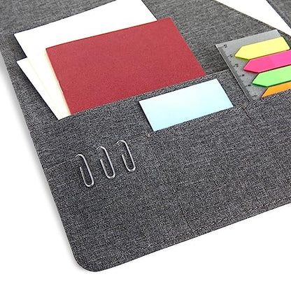 Paper Junkie Binder Organizer - 10 x 12.5 in, Gray Polyester - Resume Portfolio Folder - Zipper Binder Business Card Pockets