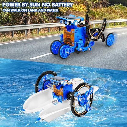 STEM 13-in-1 Education Solar Power Robots Toys for Boys Age 8+ , Educational Toy DIY Science Kits for Kids, Building Experiment Robotics Set Birthday Gifts for 8+ years old boys and girls . - color: Dark Blue
