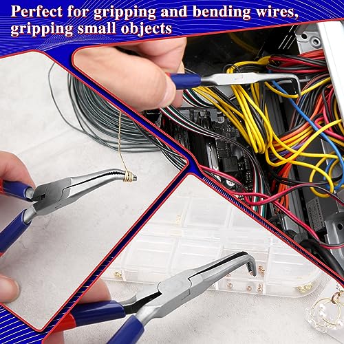 Bent Needle Nose Pliers with Serrated Jaw - style: Bent Needle Nose Pliers