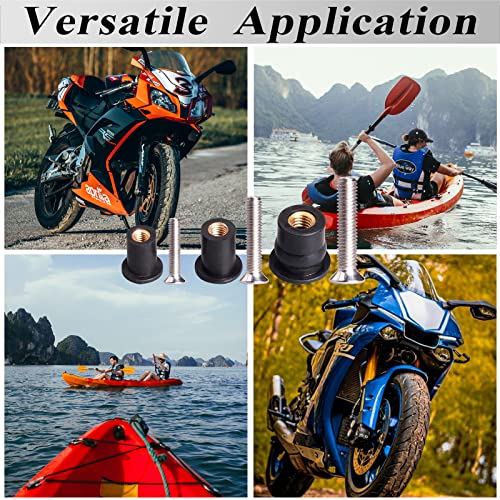 WEDAMER 45 Pairs M4 M5 M6 Neoprene Well Nuts Kit Rubber Well Nuts for Kayak - color: M4 M5 M6 each 15 Pairs