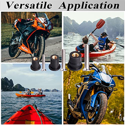 WEDAMER 45 Pairs M4 M5 M6 Neoprene Well Nuts Kit Rubber Well Nuts for Kayak - color: M4 M5 M6 each 15 Pairs