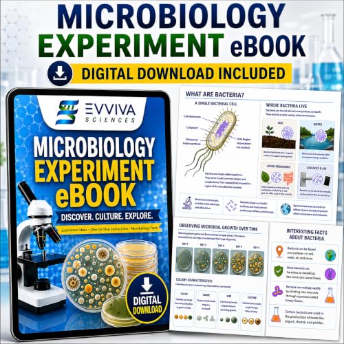 Evviva Sciences Nutrient Agar Petri Dishes Science Project Kit, Pre-Poured Agar Plates for Science Experiments, with Experiment eBook - color: Original