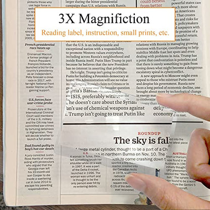 MAGDEPO 5X Desktop Dome Magnifier Paperweight 3 inch Magnifying Glass Optical Oval Acrylic Lens for Seniors with Low Vision or People Reading Books, Bible, Newspaper, Maps, Fine Print, Coins, Stamps - size: 3.3" x 2.6"