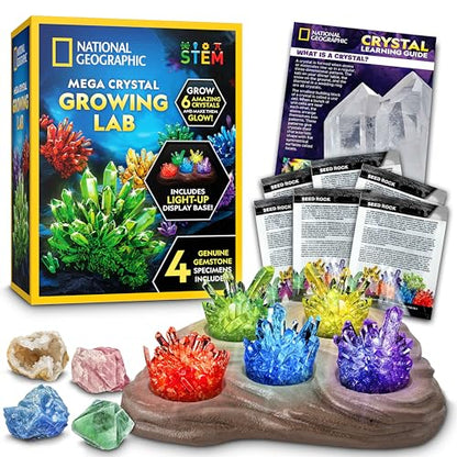 National Geographic Mega Crystal Growing Kit with 6 Crystals for Kids 8-12 - style: 6 Crystal Lab