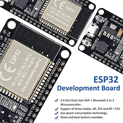 ESP32S ESP32 Development Board 2.4 GHz Dual Core WLAN WiFi + Bluetooth 2-in-1 Microcontroller ESP-WROOM-32 Chip for Arduino (30PIN, 2PCS) - size: 30 PIN