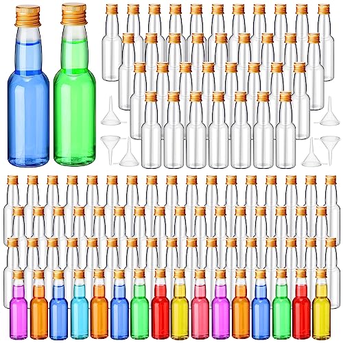 3.3 oz 120 Pcs Mini Liquor Bottle Plastic Alcohol Bottle, Gold - color: Gold, size: 3.3 oz