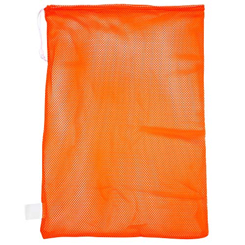 Champion Sports Mesh Equipment Bag – Heavy-Duty Nylon Drawstring Bag with Lock & ID Tag, Breathable Storage Sack for Balls, Swim Gear, Laundry & Toys, Multiple Sizes & Colors - color: Orange, size: 24" x 36"