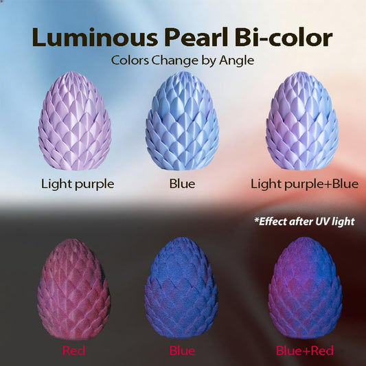 Bi-Color Glow in Dark Silk Neon PLA Filament 1.75mm 1kg Luminou 3D Filament - color: C_pla-32 Pearl Glow Dual Neon