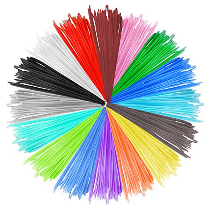 3D Pen PLA Filament Refills 1.75mm, 16 Colors, 10 Foot per Color, Total 160 Foot - color: 16 Most Popular Colors