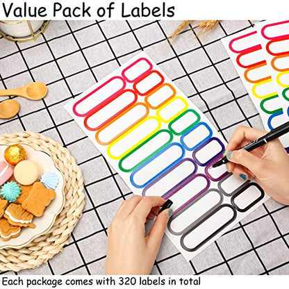 Outus 320 Pcs Waterproof Removable Labels Self Adhesive, Colorful