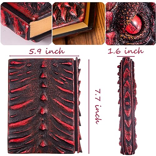 3D Dragon Eye Embossed Journal,Resin Engraving Notebook,Dnd notebook for Dragon Lovers ，Blank Paper,Hardcover Travel Notepad for Writing,Sketchbook,Collection,Gift,Decoration A4 and A5 Size (A5-Red) - color: A5-Red