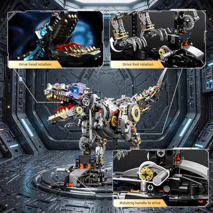 HJPLPXH Mechanical Tyrannosaurus Building Blocks Set with LED Light - style: T-Rex