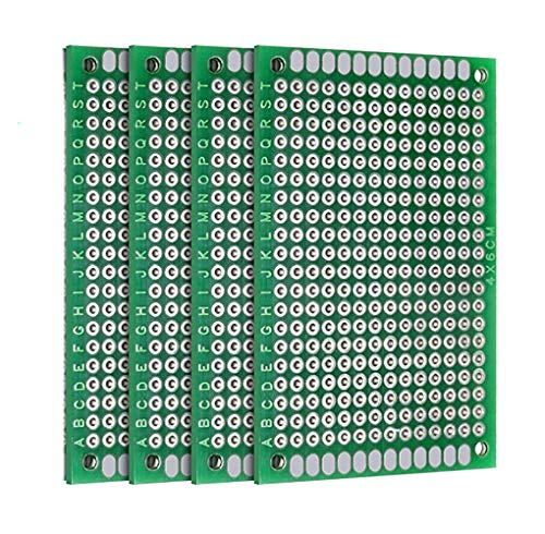 (Pack of 4) PCB Prototype Board, Double Sided PCB Proto Board for DIY Solder Breadboard, 4cm X 6cm(1.574" X 2.362") Universal Printed Circuit Board - size: 4x6-4PC