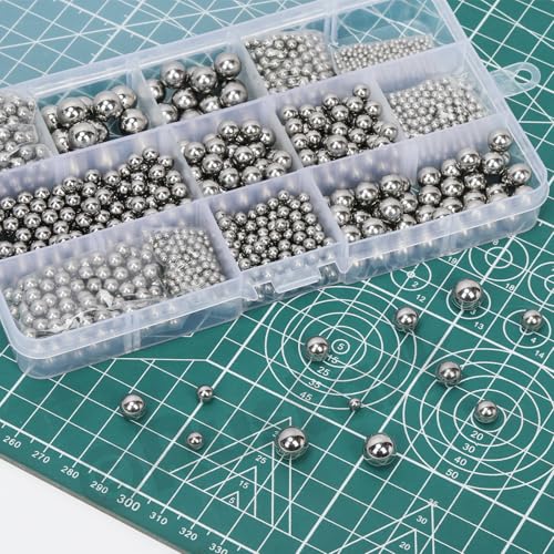 300Pcs 12 Sizes 304 Stainless Steel Bicycle Bearing Balls Assortment Kit SAE Precision Solid Bearing Ball Industrial 304 Stainless Steel Ball Spheres for Machinery Automotive - size: 300pcs 12 sizes