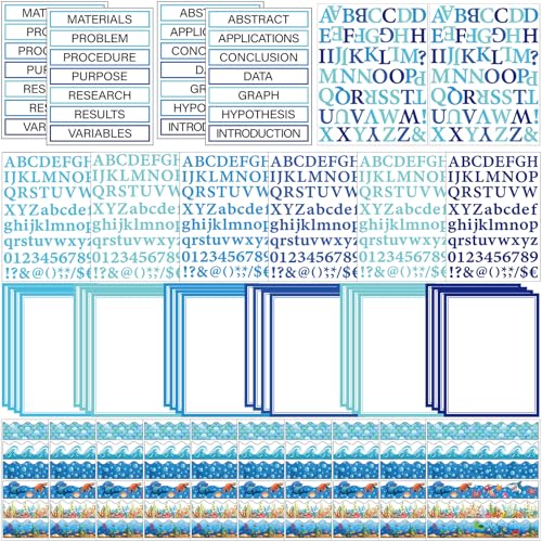 Dispowreath 96 Pcs Science Fair Board Supplies,Ocean Style - style: Ocean Style