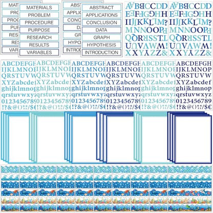 Dispowreath 96 Pcs Science Fair Board Supplies,Ocean Style - style: Ocean Style