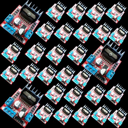 L298N Motor Driver Controller Board, DC Dual H Bridge Motor Drive Module for Arduino Raspberry Pi Stepper Motor Arduino Smart Car Power Drive Chip (30 PCS) - color: 30 PCS
