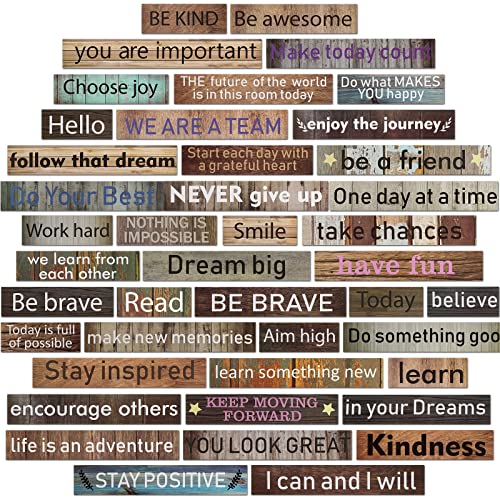 Hotop 42 Pcs Growth Mindset Inspirational Posters Banners Motivational Posters for Classroom Bulletin Board Decor Home Classroom Motivational Gallery Teacher Door Signs(Farmhouse Style) - style: Farmhouse Style