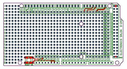 Electronics-Salon 10x Prototype PCB for Arduino Mega 2560 R3 Shield Board DIY