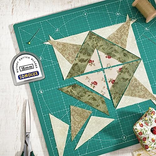 SOMOLUX 18mm Rotary Cutter Refill Blades 5 Pcs for OLFA Rotary Circle Cutter, Fiskars Replace Blades for Crafts Quilting Scrapbooking Sewing - color: 18mm Rotary Blade