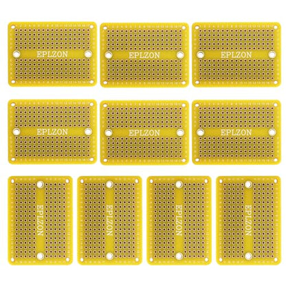 Solderable Breadboard Mini PCB Board Gold-Plated Solder Breadboard for DIY Electronics Projects Apply to Soldering Projects 2.0"x1.5" Mixed Color(Pack of 10 Pcs,Yellow) - size: Yellow