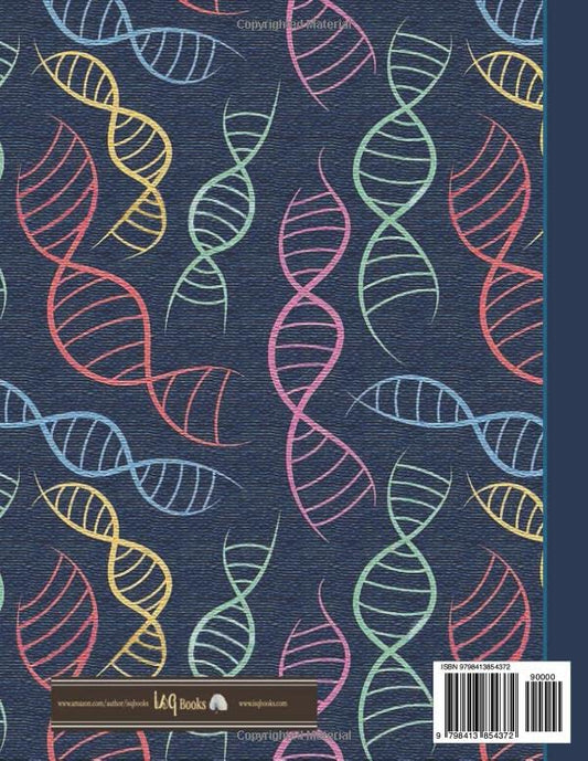 Laboratory Notebook: A Lined Composition Notebook for Science Students For Lab, Class and Lecture Notes, Calculations And Recording Measurements: Blue Multicolor DNA Design for Biology Students