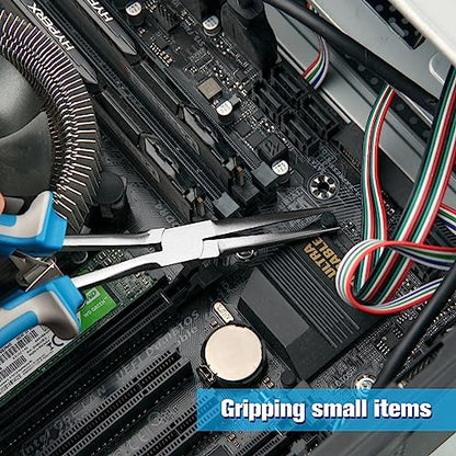 SPEEDWOX Long Reach Extra Long Needle Nose Pliers With Teeth Wire Looping Pliers for Jewelry Making, Protective Cover For Narrow Space - style: Upgrade Needle Nose Pliers with Teeth