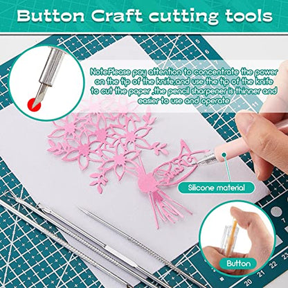 Lanties 24 Pcs Craft Knife Pen Set, 6 Craft Knives with 12 Refills, Green - color: Green