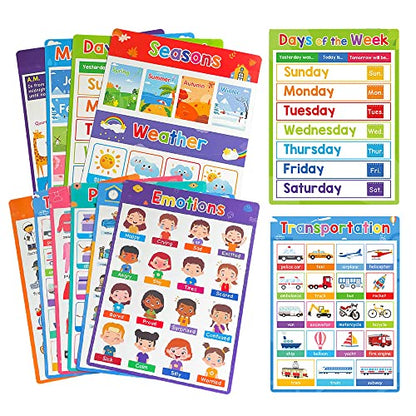 Lachilly Primer Fun Learning Poster Flash Cards - Perfect for Toddler Education, Pre-K and Kindergarten Learning Activities, Suitable for Autistic Children and Primary School Kids, 10 Sheets - style: Primer 10P