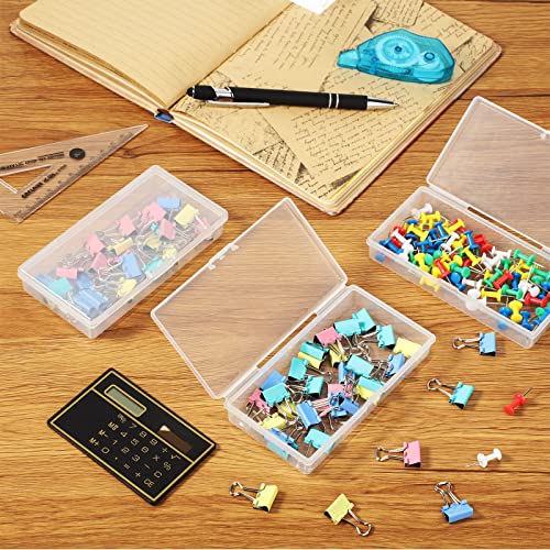 SATINIOR 24 Pcs Small Clear Plastic Container Box, 4.8 x 2.4 x 0.9 in - size: 4.8 x 2.4 x 0.9 in