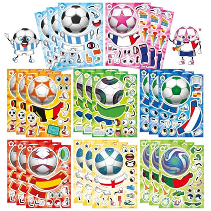 Make Your Own Soccer Stickers for Kids, Make a Face Stickers, Sports Crafts - style: 24 Sheet Soccer Stickers