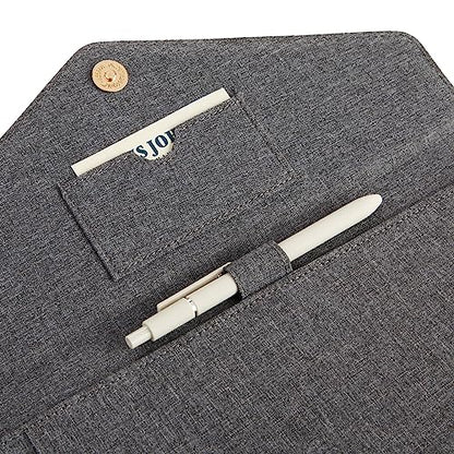 Paper Junkie Binder Organizer - 10 x 12.5 in, Gray Polyester - Resume Portfolio Folder - Zipper Binder Business Card Pockets