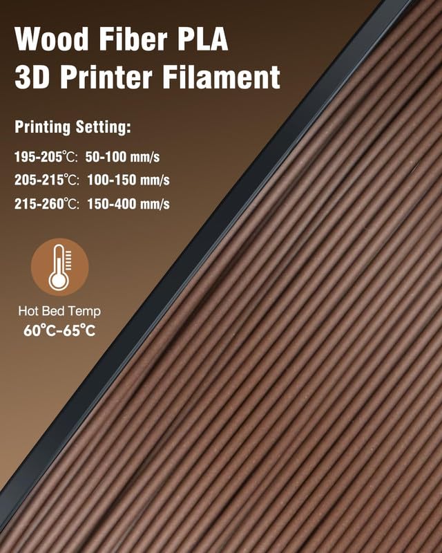 SUNLU Real Wood Fiber PLA Filament 1.75mm, 1KG (2.2LBS), Wood - color: A-woodpla-1kg-wood