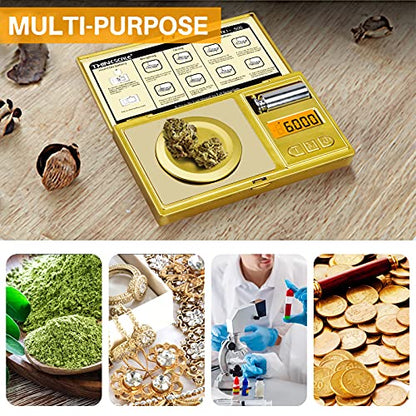 THINKSCALE Milligram Scale 50g x 0.001g, Powder Scale for Reloading Gold - color: Gold