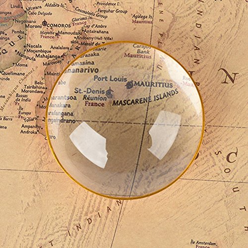 6X Paperweight Mirror Round Shape Hd Magnifying Magnifying Glass Dome Genuine Glass Paperweight Map Magnifying Glass and Reading Aid (No Handle) - color: 6x,60mm