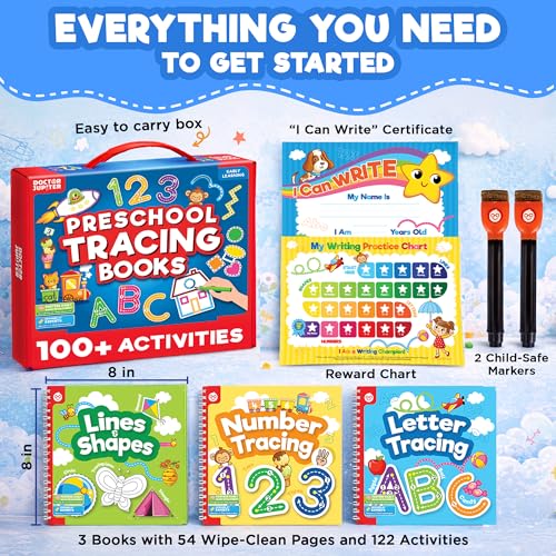 Doctor Jupiter Preschool Tracing Books for Kids Ages 3-5 - style: Preschool Tracing: 3+