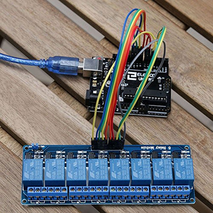 ELEGOO 8 Channel DC 5V Relay Module with Optocoupler for Arduino Projects (Pack of 2) - size: 8 Channel (Pack of 2)
