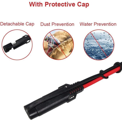 (5PACK)1.5FT 12V Battery Alligator Clip to SAE 2Pin Quick Disconnect Cable SAE to Battery Clamp Cable 7.5A Fuse - size: 5 PACK