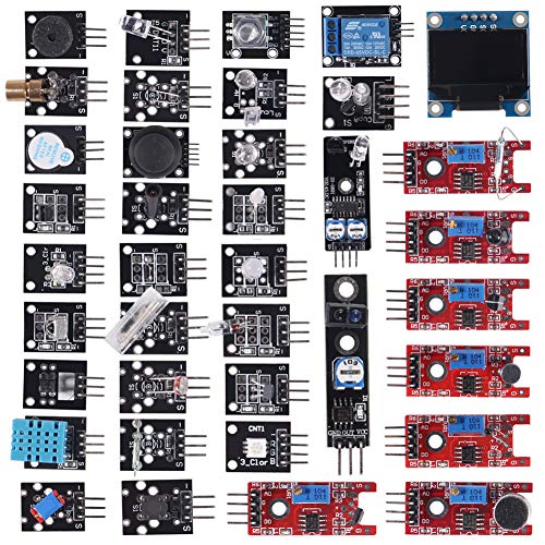 38 in 1 Sensor Module Kit Project Super Starter Kits for UNO R3 Mega2560 Mega328 Nano Raspberry Pi 3 2 Model B K62 37 in 1 Sensor Modules + 0.96‘’ 4PIN OLED Compatible for Arduino Raspberry - color: 38 in 1