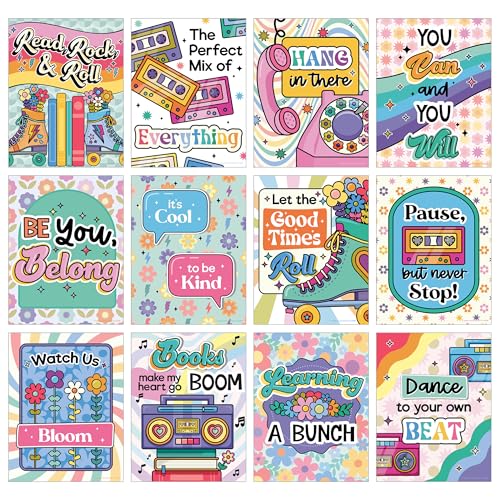 Happily Ever Elementary Retro Remix Poster Set, Groovy Classroom Décor - color: Retro Remix