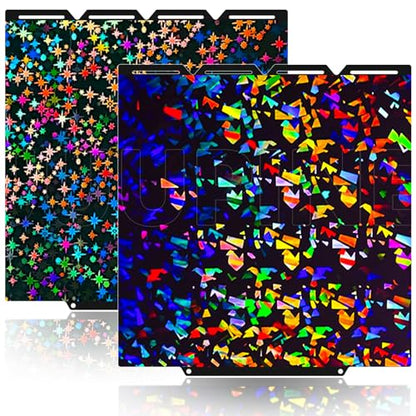 for Snapmaker U1 Build Plate（Stars + Fragments）270x270mm Double-Sided Texture PEI Heated Bed Platform, Flexible and Detachable Heatingbed Made of Spring Steel for Snapmaker U1 Parts - color: Flake+Star