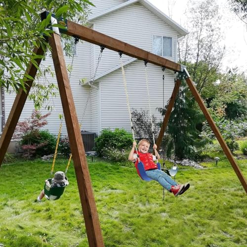 BETOOLL Heavy Duty Swing Hangers Swing Set Hardware Playground Porch Yoga Seat Trapeze Wooden Sets Indoor Outdoor Set of 8 - color: Black 8pcs