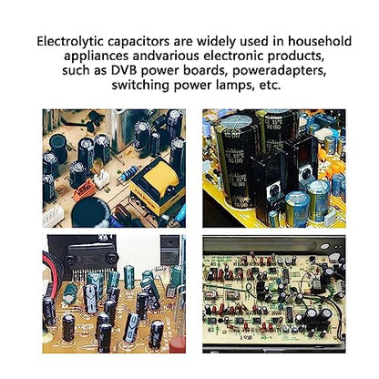 460pcs Electrolytic Capacitor Kit, 24 Values 6.3V-50V 1uF-1500uF