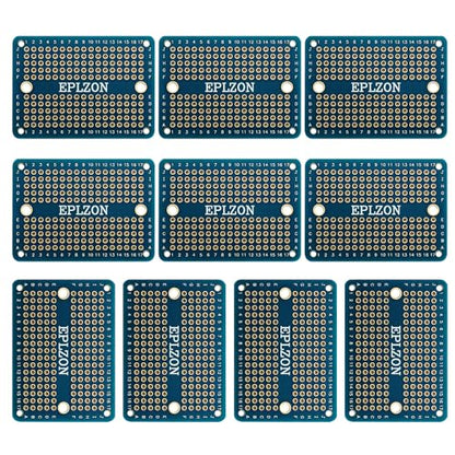 Solderable Breadboard Mini PCB Board Gold-Plated Solder Breadboard for DIY Electronics Projects Apply to Soldering Projects 2.0"x1.5" Mixed Color(Pack of 10 Pcs,Blue) - size: Blue