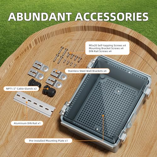 Joinfworld Outdoor Waterproof WiFi Enclosure 8.7x6.7x4.3 - size: 8.7 x 6.7 x 4.3 inches