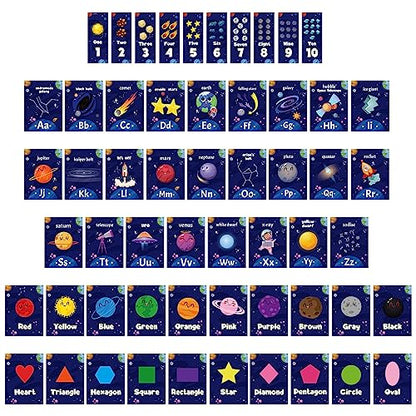 Harloon 56 Pcs Outer Space Alphabet Number Bulletin Board for Classroom