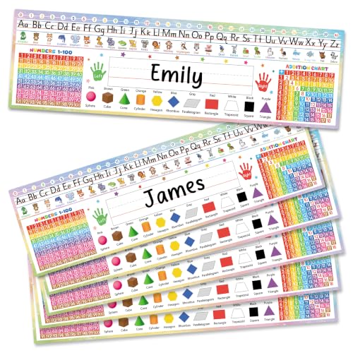 36 Pack Desk Name Tags for Classroom, Educational Desk Nameplates - color: Multicolor-a