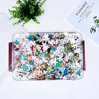 CATOOMUU 3-Pack 9x13 Shallow Flat Clear Plastic Project Case Storage Box - color: Small-Red-3-Pack