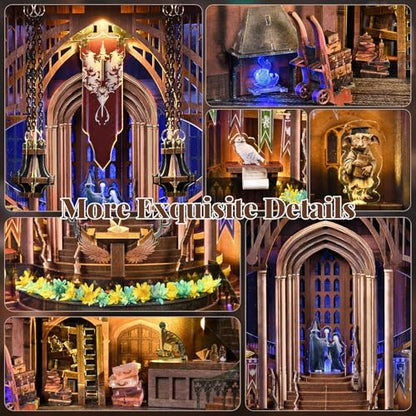 MiniCity Magic Admissions Book Nook Kit, DIY 3D Wooden Puzzle with LED - color: Magic Admissions Guide